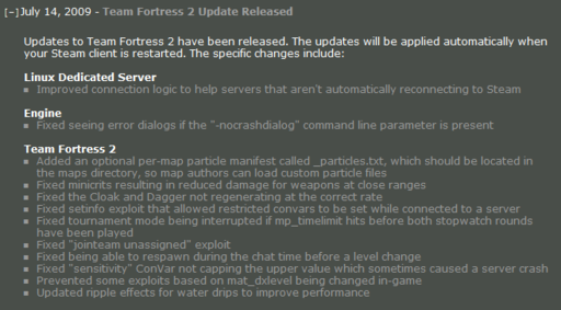 Team Fortress 2 - Обновление TF2 15.07.09